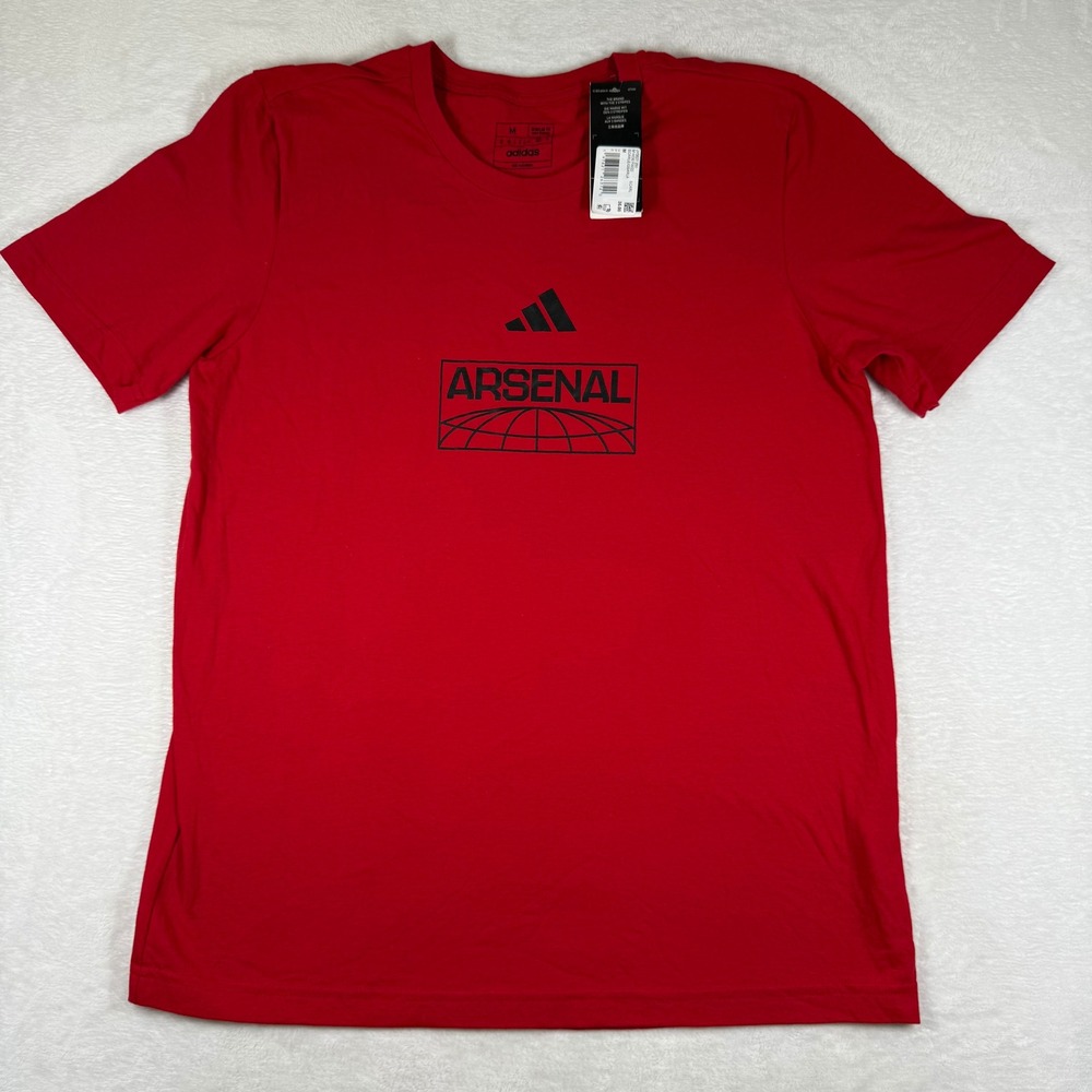 Adidas Arsenal FC Mens Scarlet Red Graphic T-Shirt Regular Fit JY3827 Size M NEW